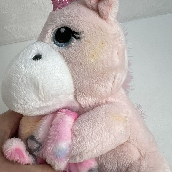 Little Beginnings Pink Unicorn Lovey Plush Floral Baby Security Blanket Stuffed - Picture 4 of 8